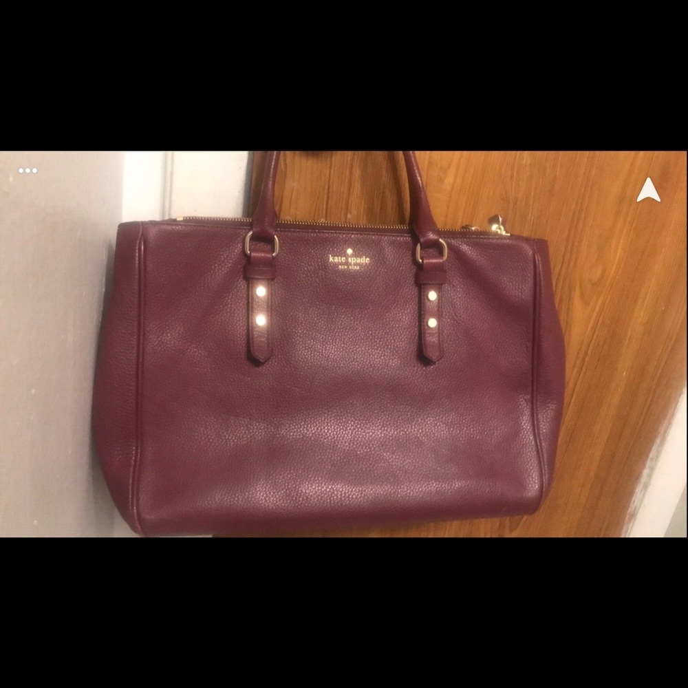 Kate Spade New York burgundy leather handbag